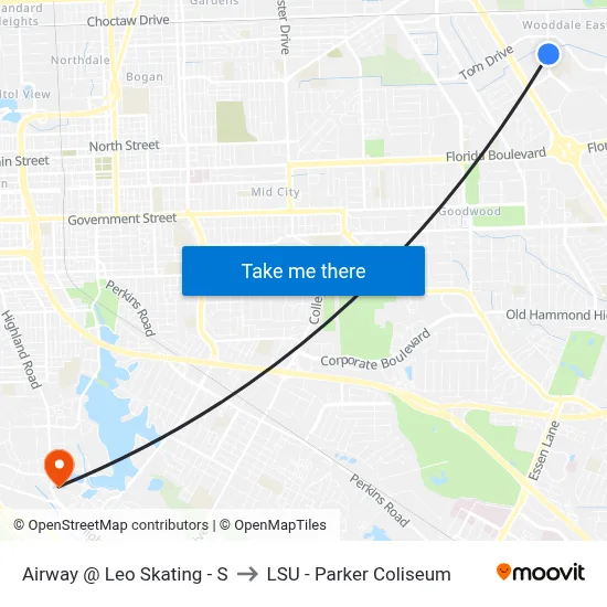 Airway @ Leo Skating - S to LSU - Parker Coliseum map
