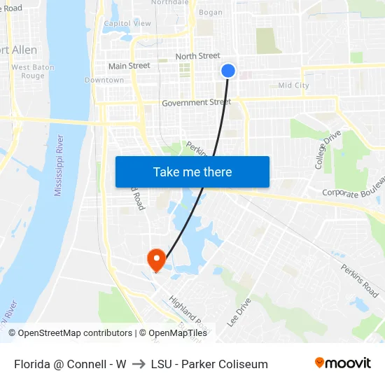 Florida @ Connell - W to LSU - Parker Coliseum map
