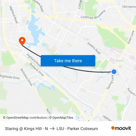 Staring @ Kings Hill - N to LSU - Parker Coliseum map