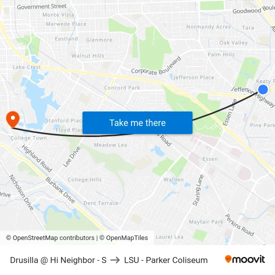 Drusilla @ Hi Neighbor - S to LSU - Parker Coliseum map