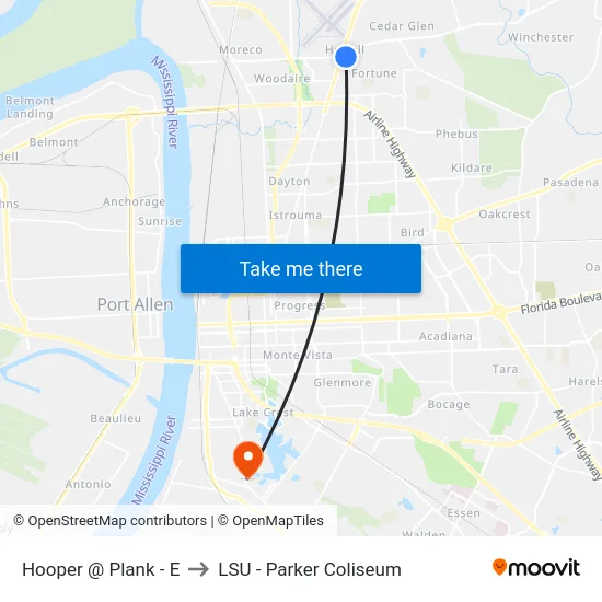 Hooper @ Plank - E to LSU - Parker Coliseum map