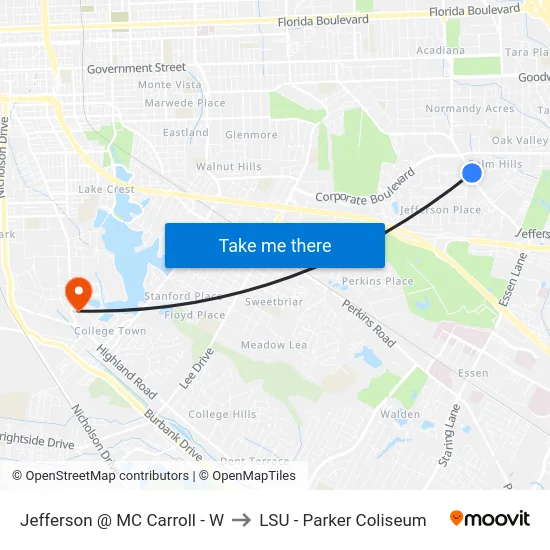 Jefferson @ MC Carroll - W to LSU - Parker Coliseum map