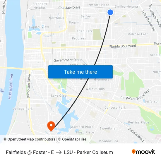 Fairfields @ Foster - E to LSU - Parker Coliseum map