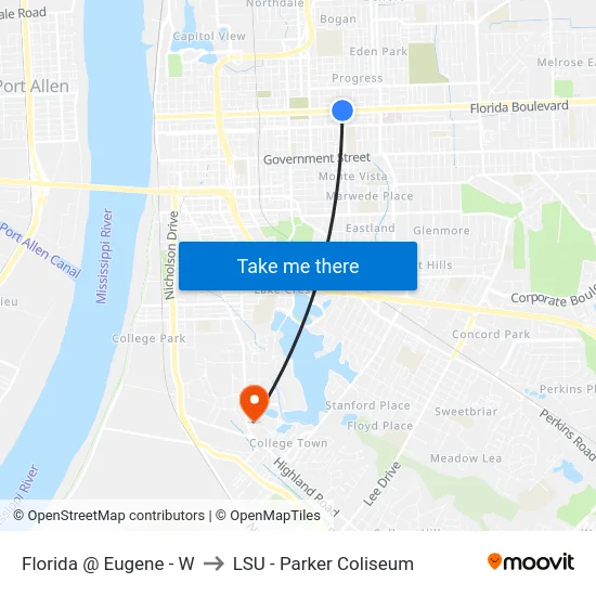 Florida @ Eugene - W to LSU - Parker Coliseum map