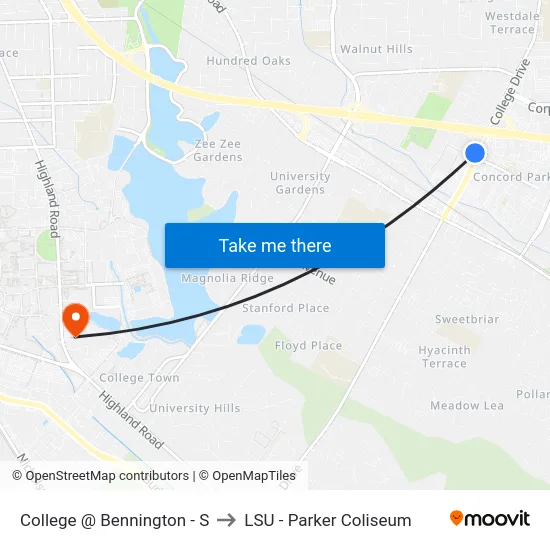 College @ Bennington - S to LSU - Parker Coliseum map