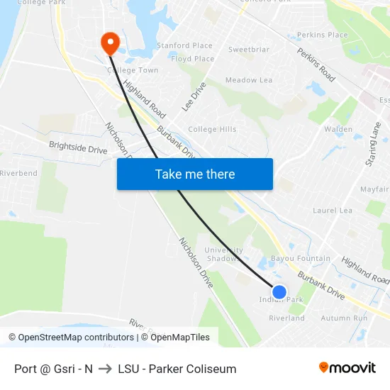 Port @ Gsri - N to LSU - Parker Coliseum map