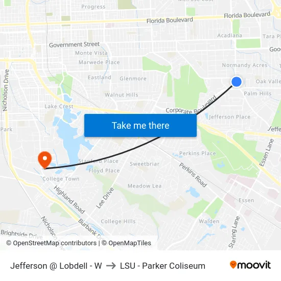 Jefferson @ Lobdell - W to LSU - Parker Coliseum map