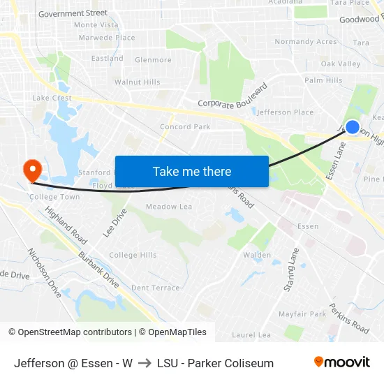 Jefferson @ Essen - W to LSU - Parker Coliseum map