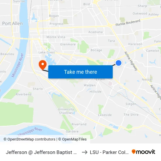 Jefferson @ Jefferson Baptist Church - W to LSU - Parker Coliseum map