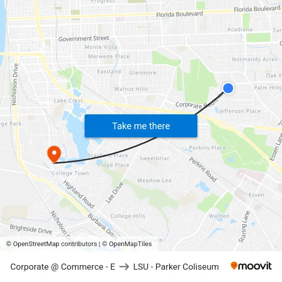 Corporate @ Commerce - E to LSU - Parker Coliseum map