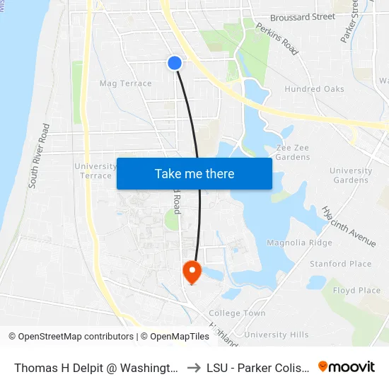 Thomas H Delpit @ Washington - N to LSU - Parker Coliseum map