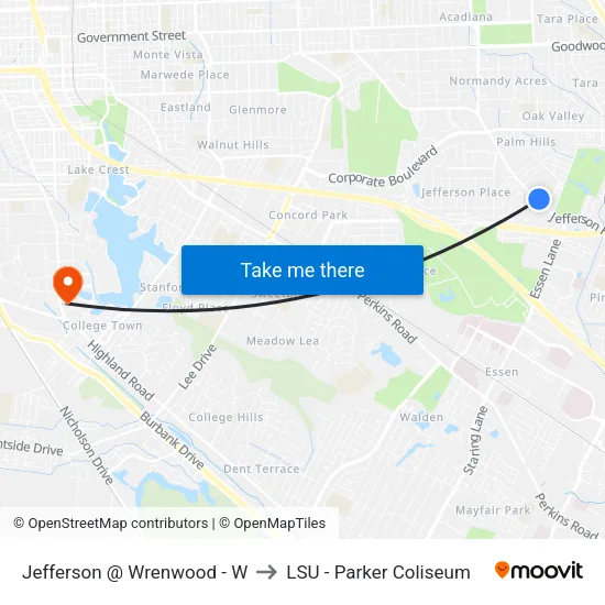 Jefferson @ Wrenwood - W to LSU - Parker Coliseum map