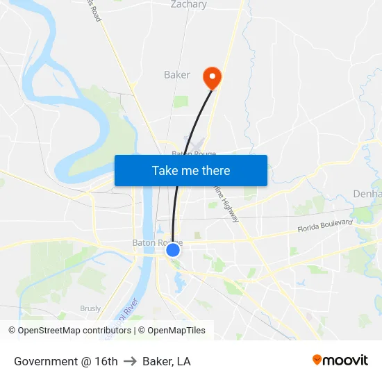Government @ 16th to Baker, LA map