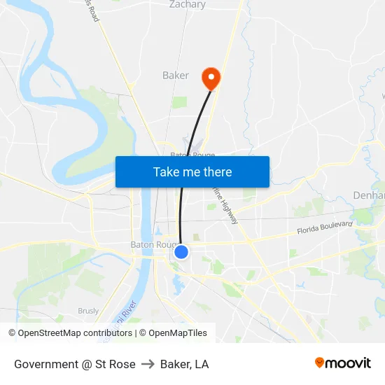 Government @ St Rose to Baker, LA map
