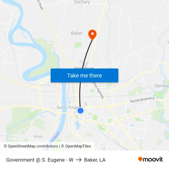 Government @ S. Eugene - W to Baker, LA map