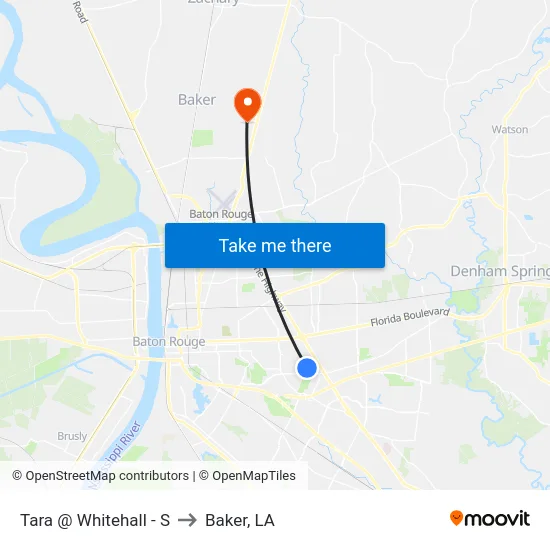 Tara @ Whitehall - S to Baker, LA map