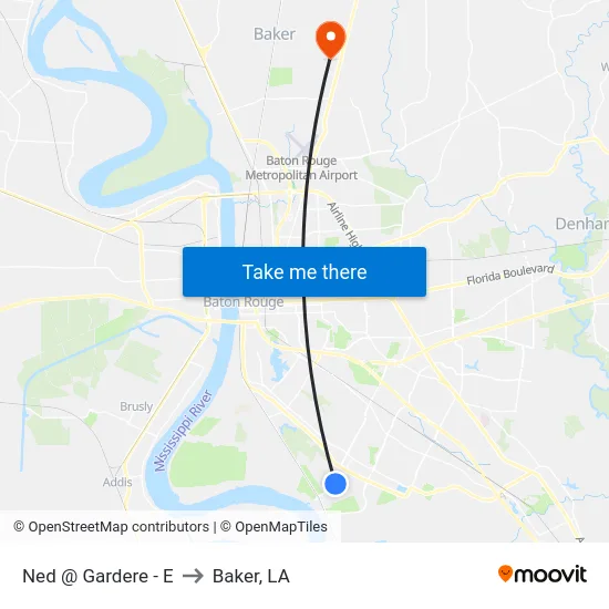 Ned @ Gardere - E to Baker, LA map