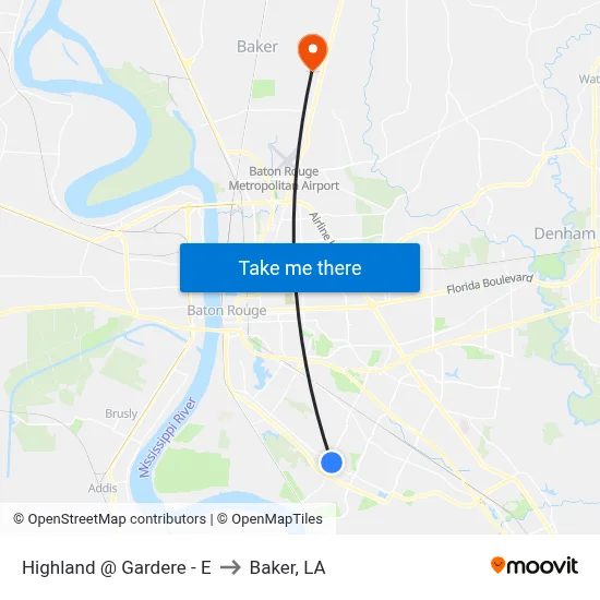 Highland @ Gardere - E to Baker, LA map