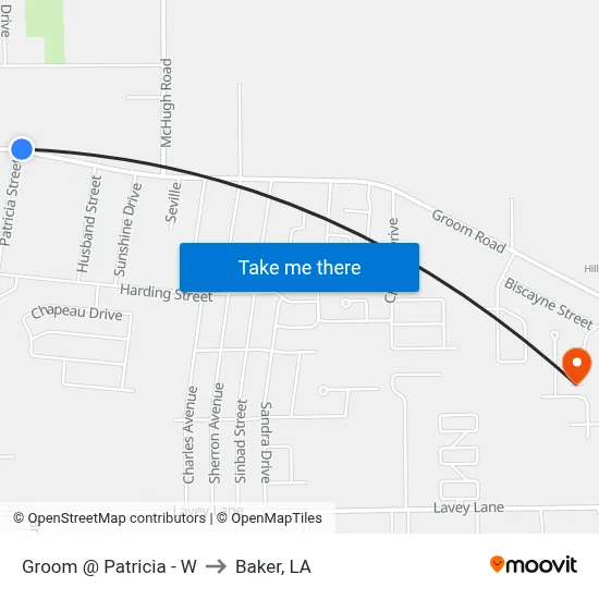 Groom @ Patricia - W to Baker, LA map