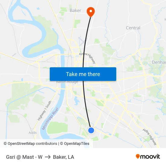 Gsri @ Mast - W to Baker, LA map