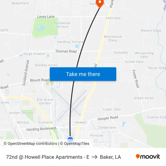 72nd @ Howell Place Apartments - E to Baker, LA map