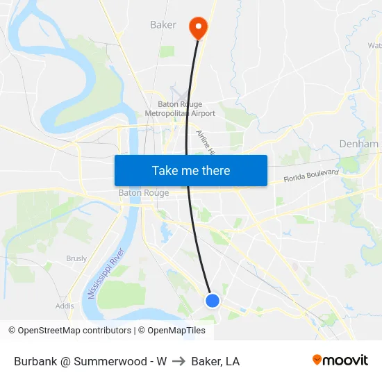 Burbank @ Summerwood - W to Baker, LA map