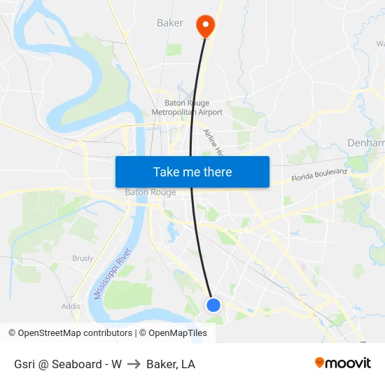 Gsri @ Seaboard - W to Baker, LA map