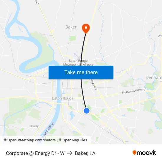Corporate @ Energy Dr - W to Baker, LA map