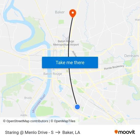Staring @ Menlo Drive - S to Baker, LA map