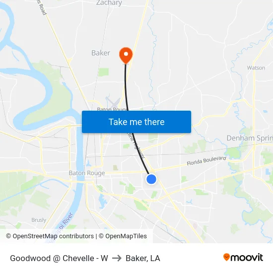 Goodwood @ Chevelle - W to Baker, LA map