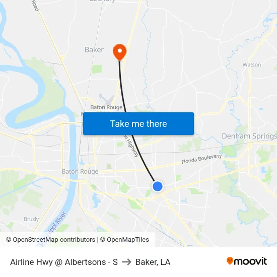 Airline Hwy @ Albertsons - S to Baker, LA map