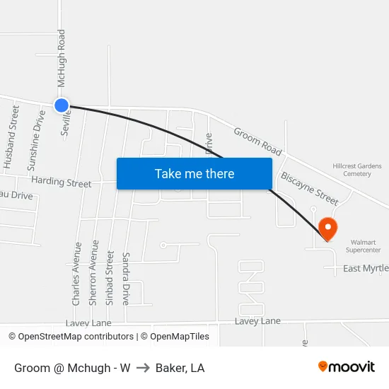 Groom @ Mchugh - W to Baker, LA map