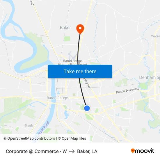 Corporate @ Commerce - W to Baker, LA map