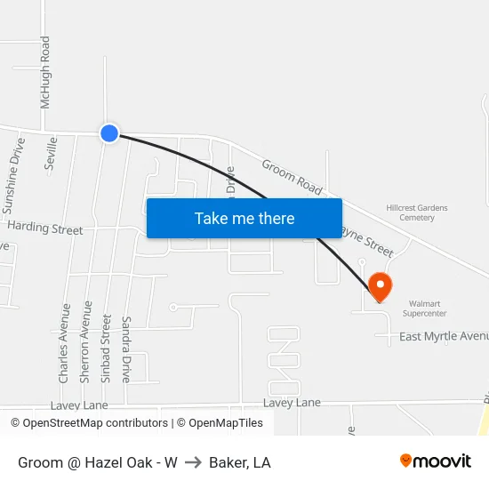 Groom @ Hazel Oak - W to Baker, LA map