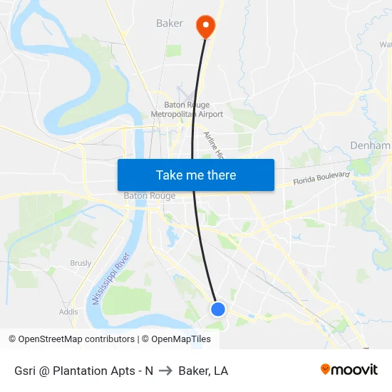 Gsri @ Plantation Apts - N to Baker, LA map