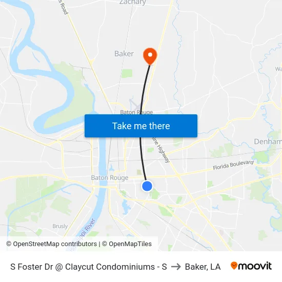 S Foster Dr @ Claycut Condominiums - S to Baker, LA map