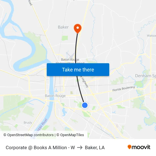 Corporate @ Books A Million - W to Baker, LA map