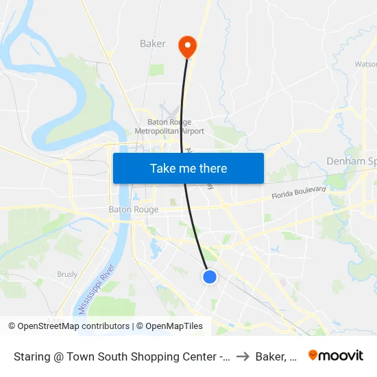 Staring @ Town South Shopping Center - S to Baker, LA map