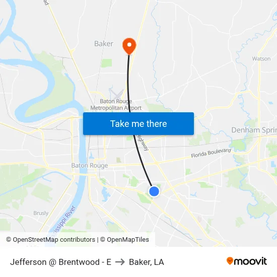 Jefferson @ Brentwood - E to Baker, LA map