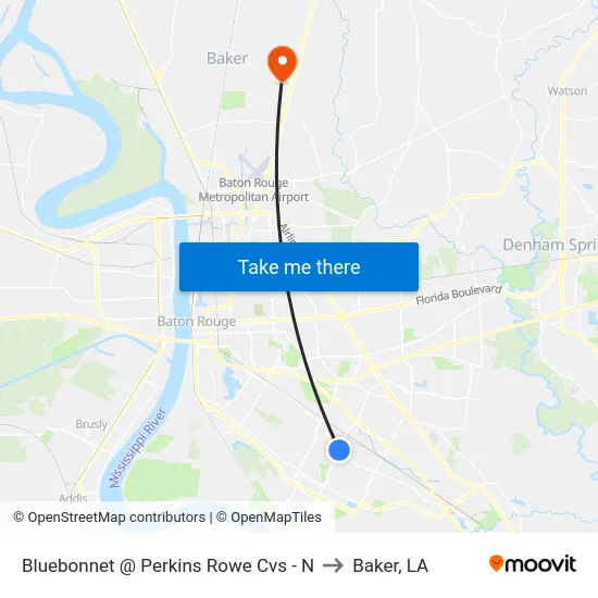 Bluebonnet @ Perkins Rowe Cvs - N to Baker, LA map