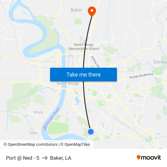 Port @ Ned - S to Baker, LA map