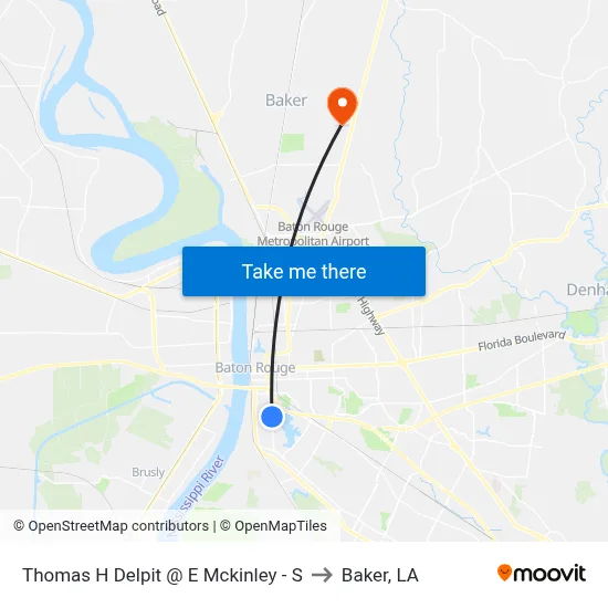 Thomas H Delpit @ E Mckinley - S to Baker, LA map