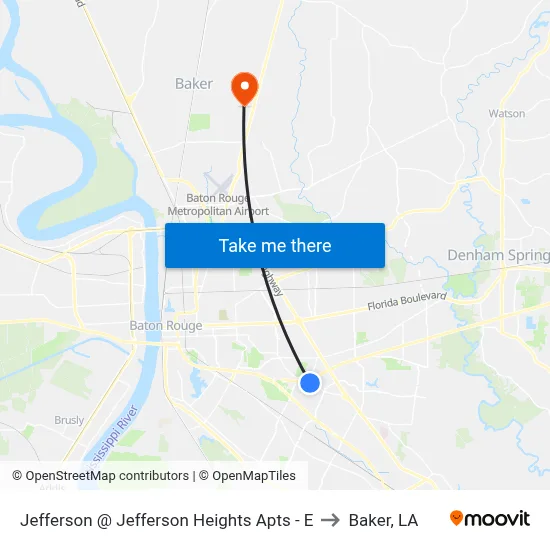 Jefferson @ Jefferson Heights Apts - E to Baker, LA map