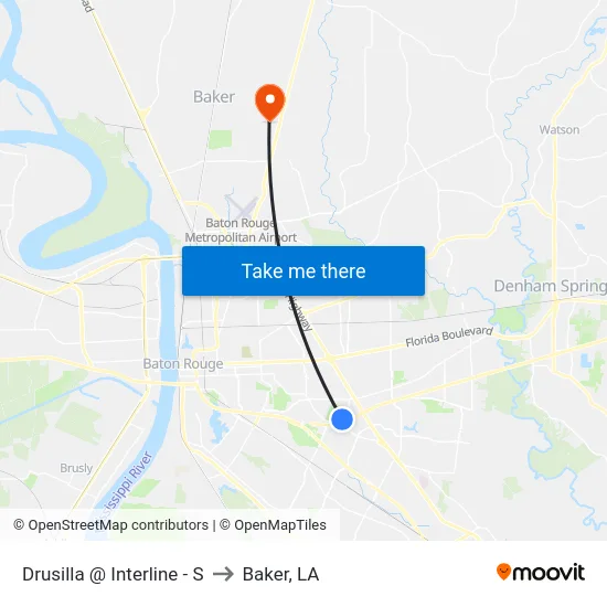 Drusilla @ Interline - S to Baker, LA map