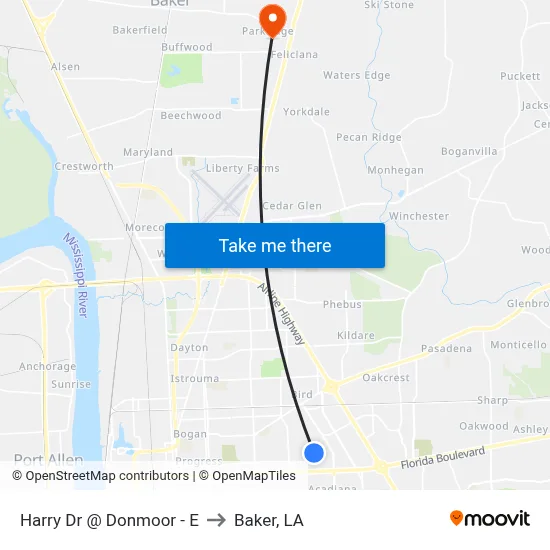 Harry Dr @ Donmoor - E to Baker, LA map