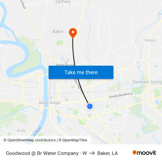 Goodwood @ Br Water Company - W to Baker, LA map