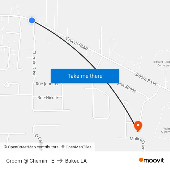Groom @ Chemin - E to Baker, LA map
