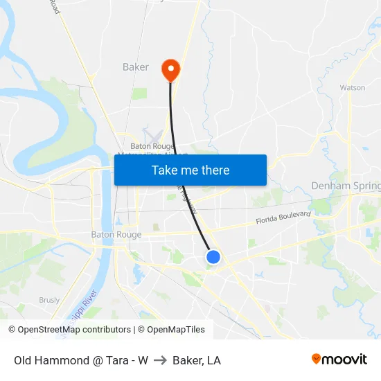 Old Hammond @ Tara - W to Baker, LA map