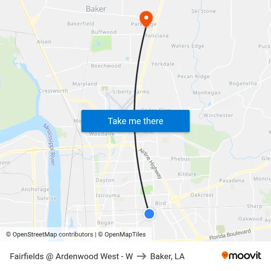 Fairfields @ Ardenwood West - W to Baker, LA map