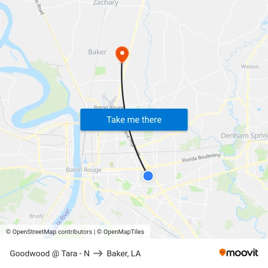 Goodwood @ Tara - N to Baker, LA map